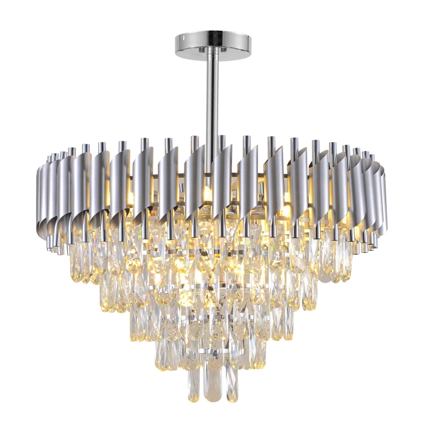 BRILAGI - Lampa sufitowa natynkowa ECLIPSE 9xE14/10W/230V śr. 58 cm srebrna