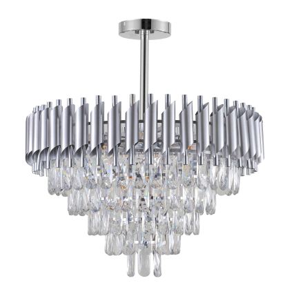 BRILAGI - Lampa sufitowa natynkowa ECLIPSE 9xE14/10W/230V śr. 58 cm srebrna