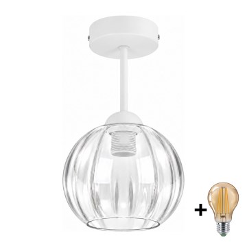 BRILAGI - Lampa sufitowa natynkowa LED RETRO GLASS 1xE27/60W/230V śr. 18 cm biały/przezroczysty