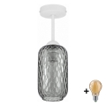 BRILAGI - Lampa sufitowa natynkowa LED RETRO GLASS 1xE27/60W/230V Ø 14 cm biały/dymiony szary