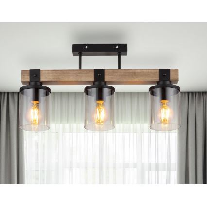 Brilagi - Lampa sufitowa natynkowa VISTA 3xE27/60W/230V dąb