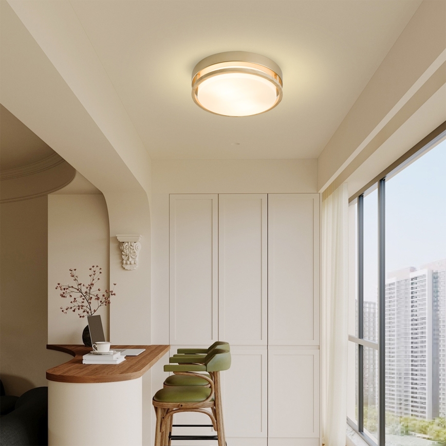 Brilagi - Lampa sufitowa ORINO 2xE27/40W/230V śr. 27 cm złota/dąb