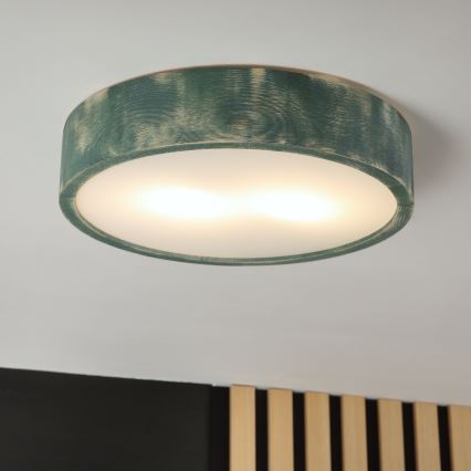 Brilagi - Lampa sufitowa PINO 2xE27/15W/230V sosna/zielony śr. 37,5 cm
