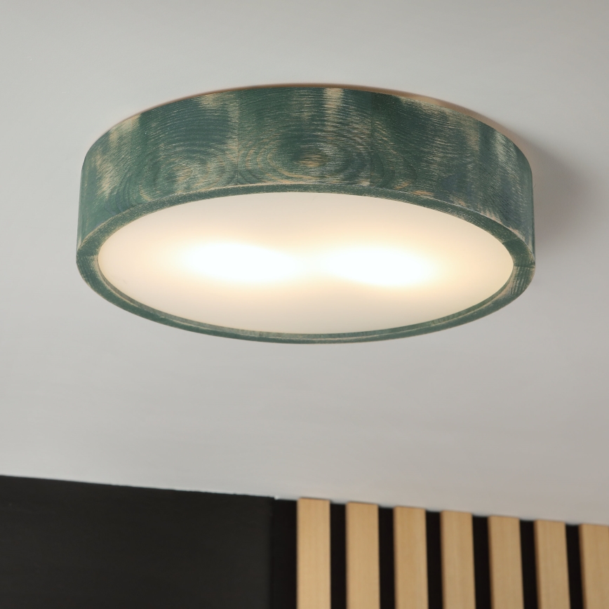 Brilagi - Lampa sufitowa PINO 2xE27/15W/230V sosna/zielony śr. 37,5 cm