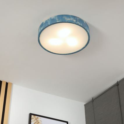 Brilagi - Lampa sufitowa PINO 3xE27/15W/230V sosna/niebieska śr. 47,5 cm