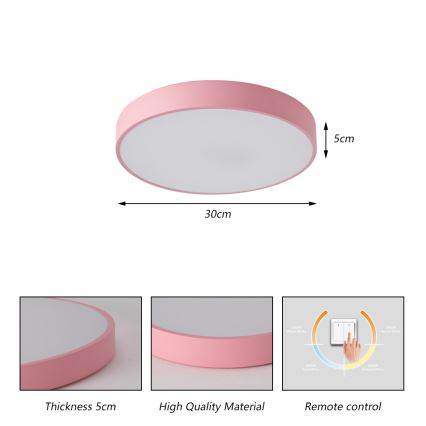 Brilagi - LED oprawa sufitowa POOL LED/36W/230V 3000/4000/6000K śr. 30 cm różowa