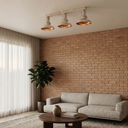 Brilagi - Lampa sufitowa PYRONIC 3xE27/40W/230V kremowa/patyna