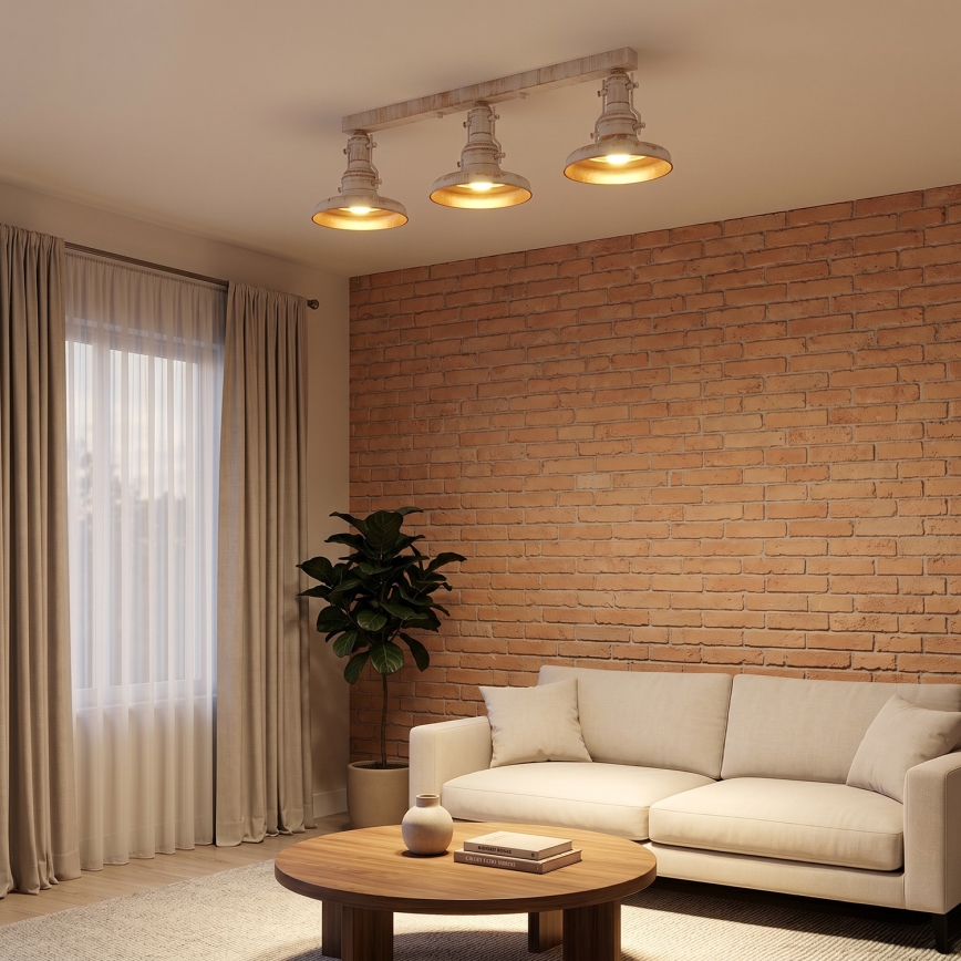 Brilagi - Lampa sufitowa PYRONIC 3xE27/40W/230V kremowa/patyna