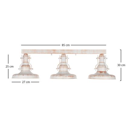 Brilagi - Lampa sufitowa PYRONIC 3xE27/40W/230V kremowa/patyna
