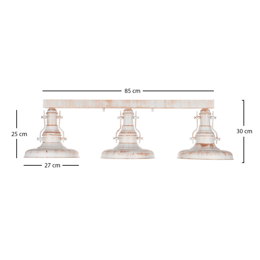 Brilagi - Lampa sufitowa PYRONIC 3xE27/40W/230V kremowa/patyna