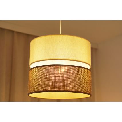 Brilagi - Lampa wisząca na linkę ROYAL YUTE 1xE27/15W/230V śr. 25 cm beżowy/kremowy
