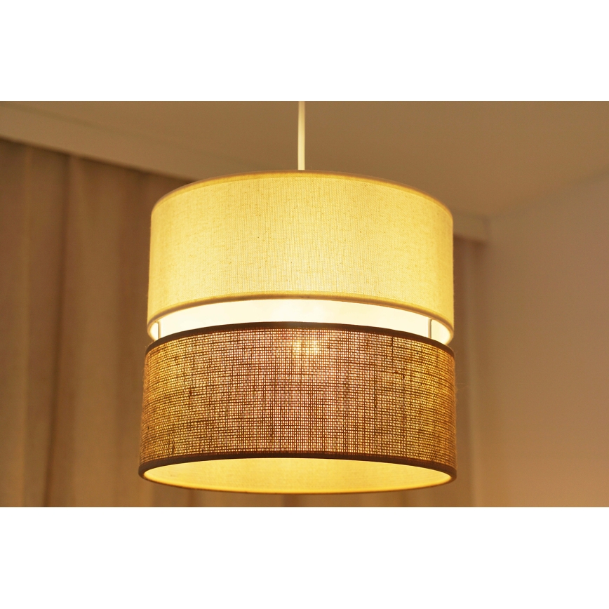 Brilagi - Lampa wisząca na linkę ROYAL YUTE 1xE27/15W/230V śr. 25 cm beżowy/kremowy