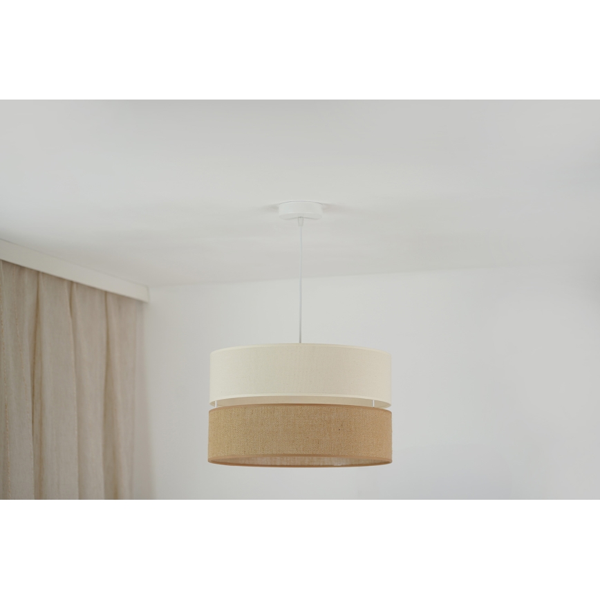 Brilagi - Lampa wisząca na linkę ROYAL YUTE 1xE27/15W/230V śr. 40 cm beżowy/kremowy
