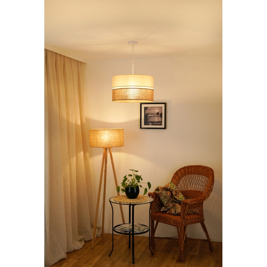 Brilagi - Lampa wisząca na linkę ROYAL YUTE 1xE27/15W/230V śr. 40 cm beżowy/kremowy