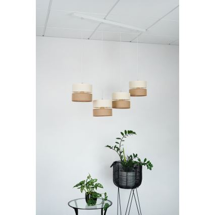 Brilagi - Lampa wisząca na linkach ROYAL YUTE 4xE27/15W/230V beżowy/kremowy/biały