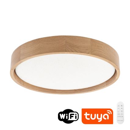 Brilagi - ściemnialna lampa sufitowa LED MANAROLA SMART STARS LED/24W/230V 3000-6000K Wi-Fi Tuya Beacon średnica 41 cm dąb + pilot zdalnego sterowania