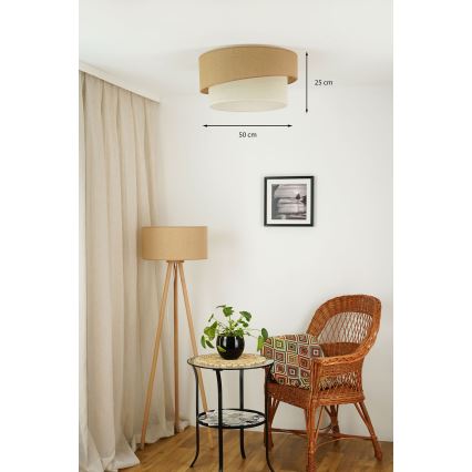 Brilagi - Lampa sufitowa SHINE 1xE27/15W/230V śr. 50 cm beżowa/kremowa