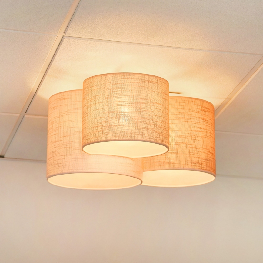 Brilagi - Lampa sufitowa SNAKE 3xE27/15W/230V 50x57 cm szara/kremowa