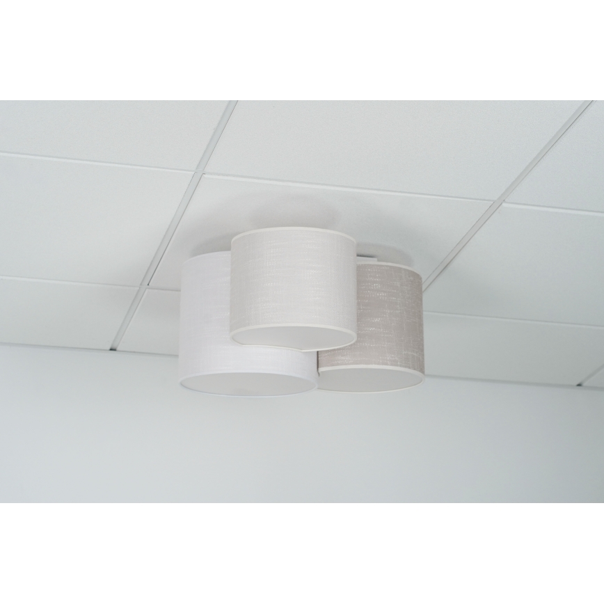 Brilagi - Lampa sufitowa SNAKE 3xE27/15W/230V 50x57 cm szara/kremowa