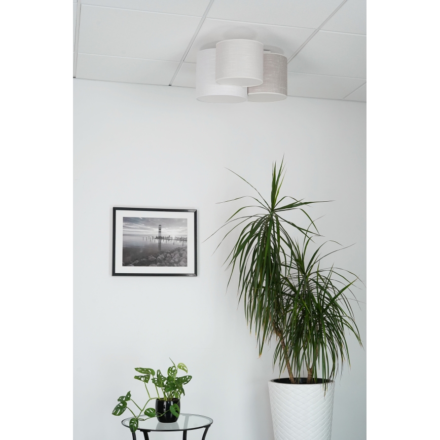 Brilagi - Lampa sufitowa SNAKE 3xE27/15W/230V 50x57 cm szara/kremowa