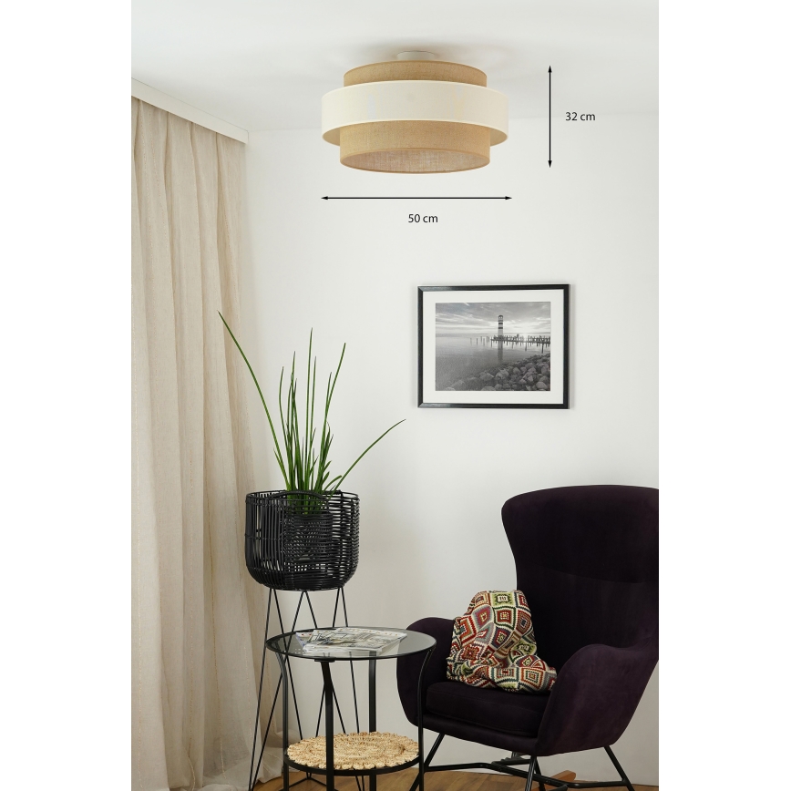 Brilagi - Plafon SPACE LIGHT 1xE27/15W/230V śr. 50 cm beżowy/kremowy