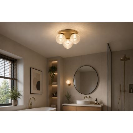 Brilagi - Lampa sufitowa STELLA 3xE27/60W/230V śr. 35 cm beżowo-złota