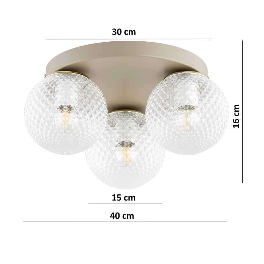 Brilagi - Lampa sufitowa STELLA 3xE27/60W/230V śr. 35 cm beżowo-złota