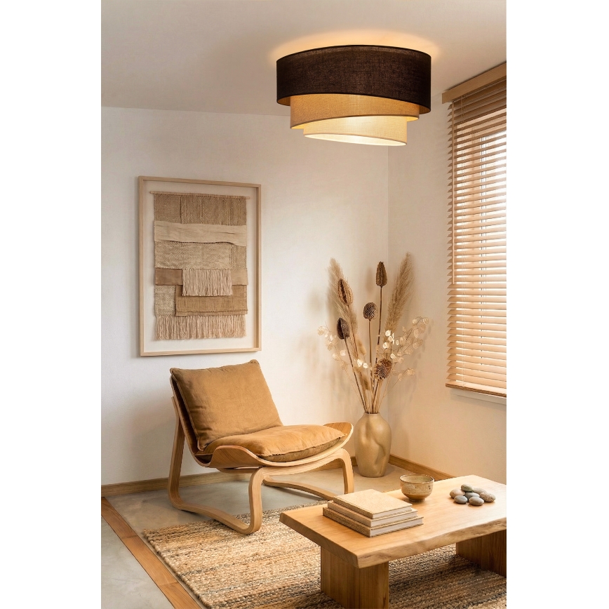 Brilagi - Lampa sufitowa TRIO 3xE27/60W/230V Ø 60 cm brązowa/beżowa/biała
