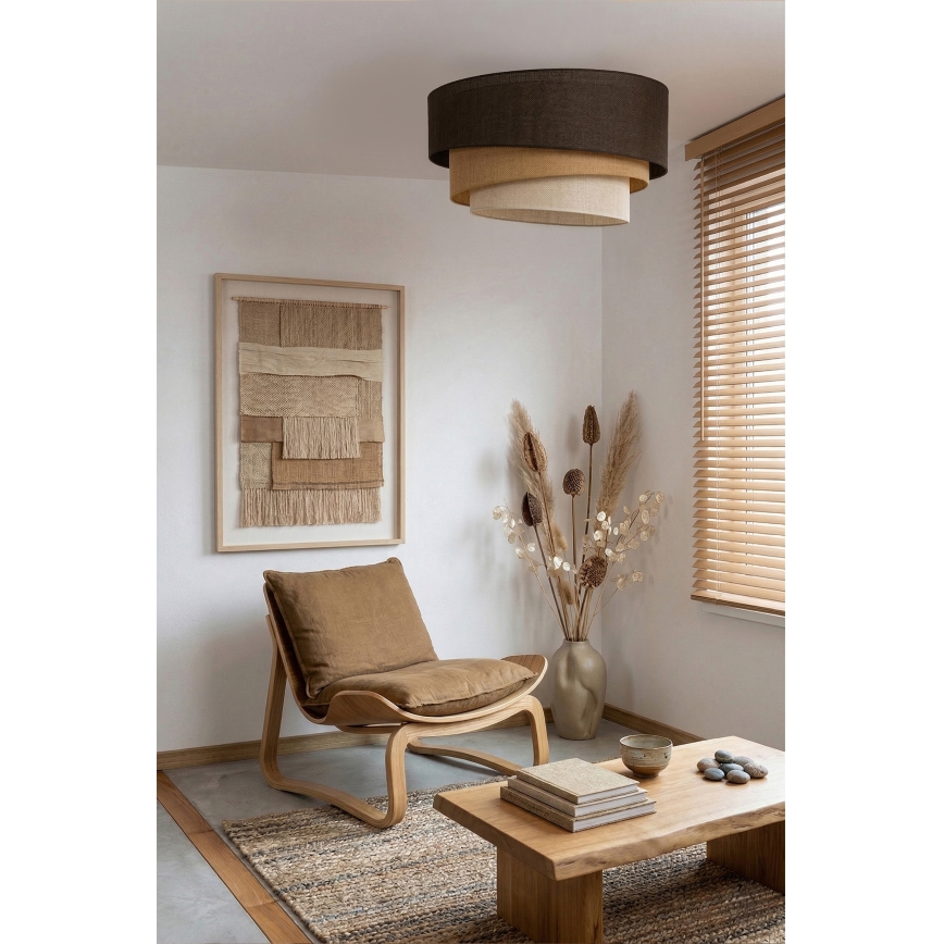 Brilagi - Lampa sufitowa TRIO 3xE27/60W/230V Ø 60 cm brązowa/beżowa/biała