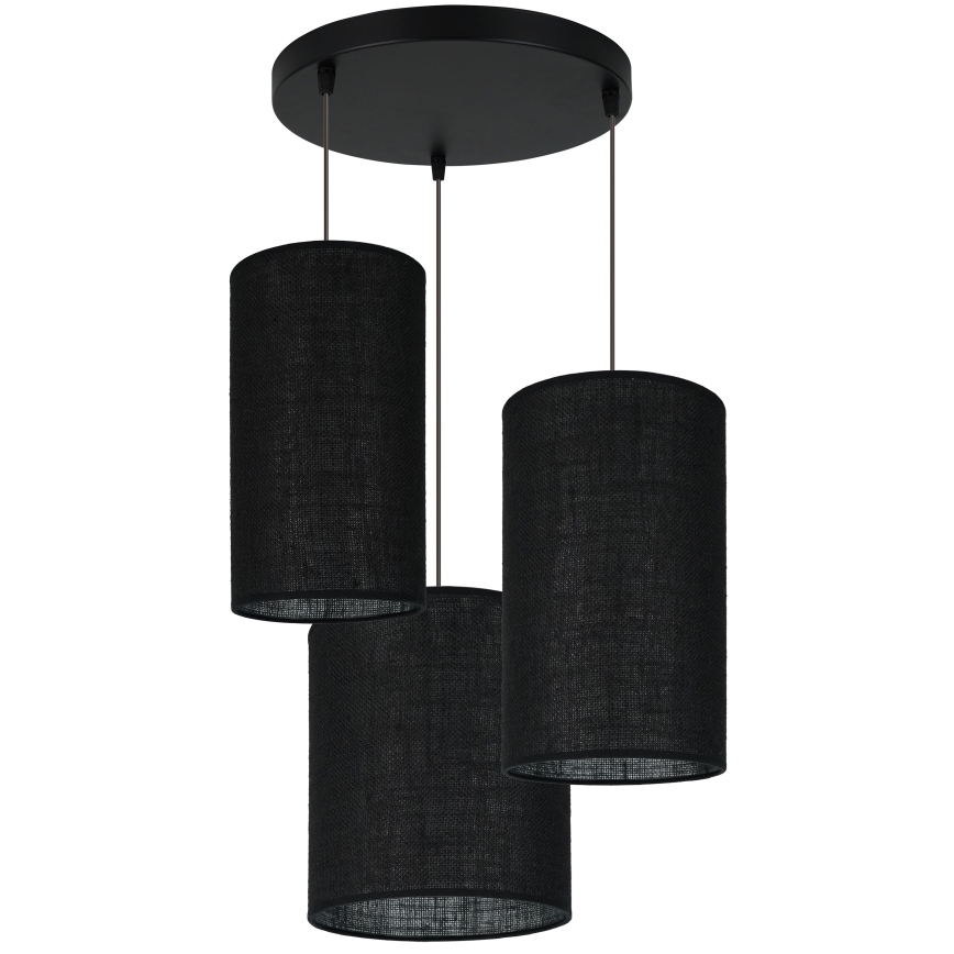 Brilagi - Lampa wisząca na linkach TUBES 3xE27/15W/230V czarna