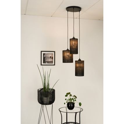 Brilagi - Lampa wisząca na linkach TUBES 3xE27/15W/230V czarna
