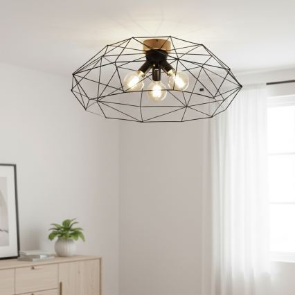 Brilagi - Lampa sufitowa WOODY BASKET 3xE27/60W/230V śr. 80 cm dąb