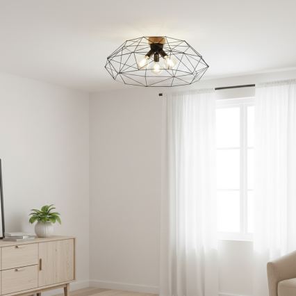 Brilagi - Lampa sufitowa WOODY BASKET 3xE27/60W/230V śr. 80 cm dąb