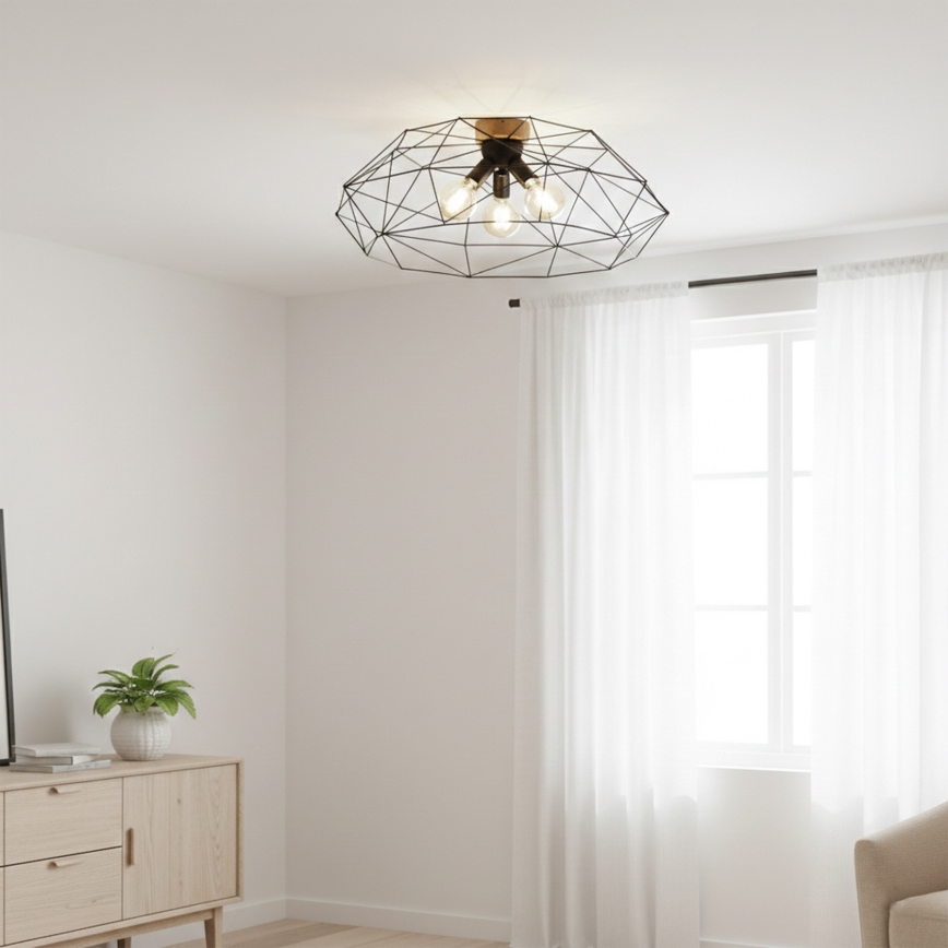 Brilagi - Lampa sufitowa WOODY BASKET 3xE27/60W/230V śr. 80 cm dąb