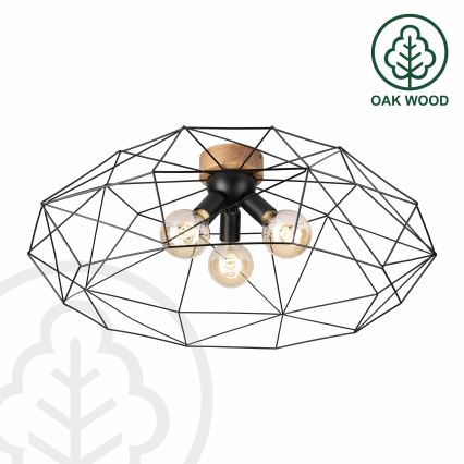 Brilagi - Lampa sufitowa WOODY BASKET 3xE27/60W/230V śr. 80 cm dąb