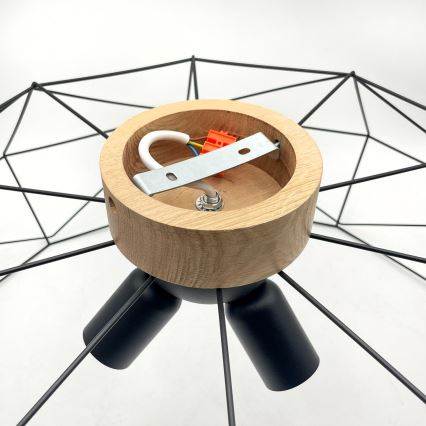 Brilagi - Lampa sufitowa WOODY BASKET 3xE27/60W/230V śr. 80 cm dąb