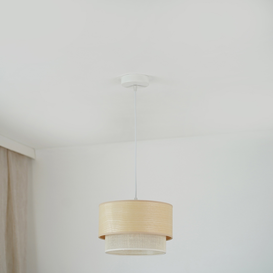 Brilagi - Lampa wisząca na linkach ARIZONA BOHO 1xE27/15W/230V śr. 25 cm beżowo-biała
