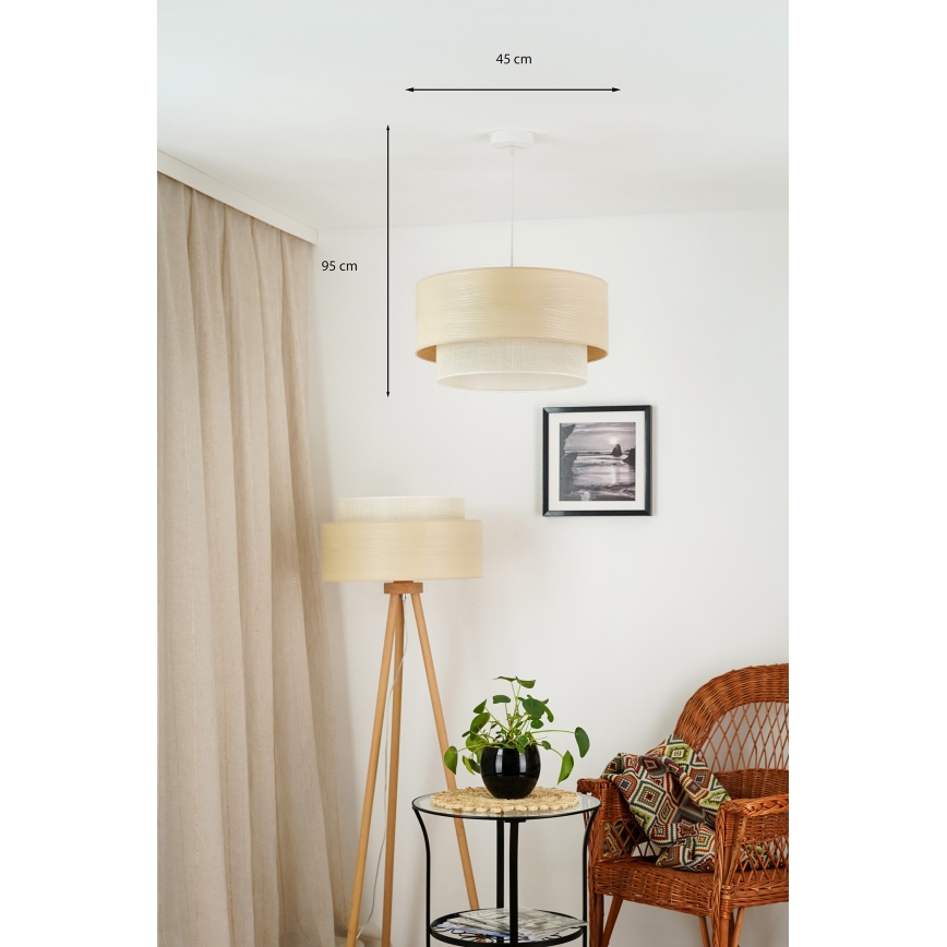 Brilagi - Lampa wisząca na linkach ARIZONA BOHO 1xE27/15W/230V śr. 45 cm beżowo-biała