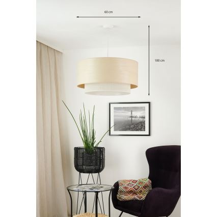 Brilagi - Lampa wisząca na linkach ARIZONA BOHO 1xE27/15W/230V śr. 60 cm beżowo-biała