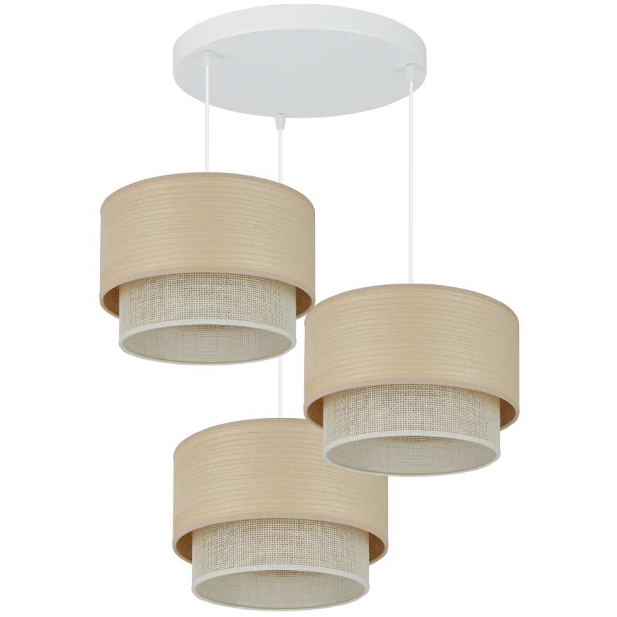 Brilagi - Lampa wisząca na linkach ARIZONA BOHO 3xE27/15W/230V beżowa/biała