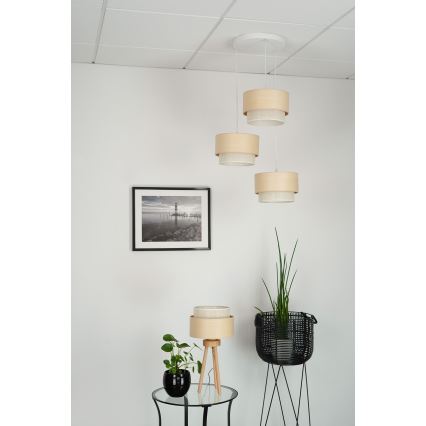 Brilagi - Lampa wisząca na linkach ARIZONA BOHO 3xE27/15W/230V beżowa/biała