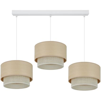 Brilagi - Lampa wisząca na linkach ARIZONA BOHO 3xE27/15W/230V beżowa/biała