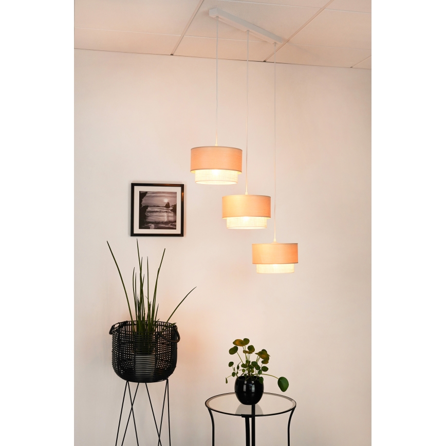Brilagi - Lampa wisząca na linkach ARIZONA BOHO 3xE27/15W/230V beżowa/biała