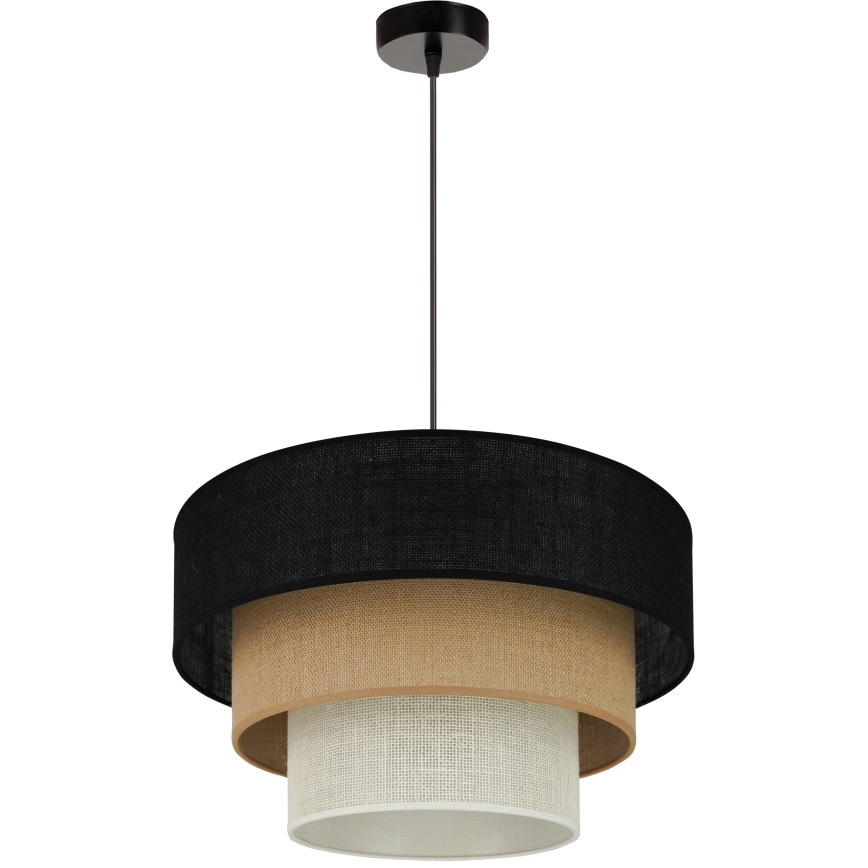 Brilagi - Lampa wisząca na linkach ASPEN LUNETA 1xE27/15W/230V śr. 45 cm czarna/beżowa/kremowa
