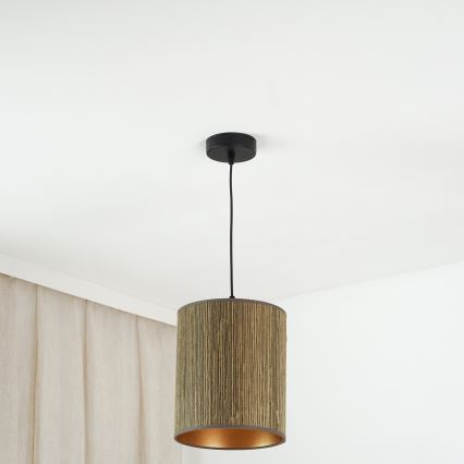Brilagi - Lampa wisząca na linkę BOSTON ROLLER 1xE27/15W/230V śr. 21 cm słoma brązowa/złota