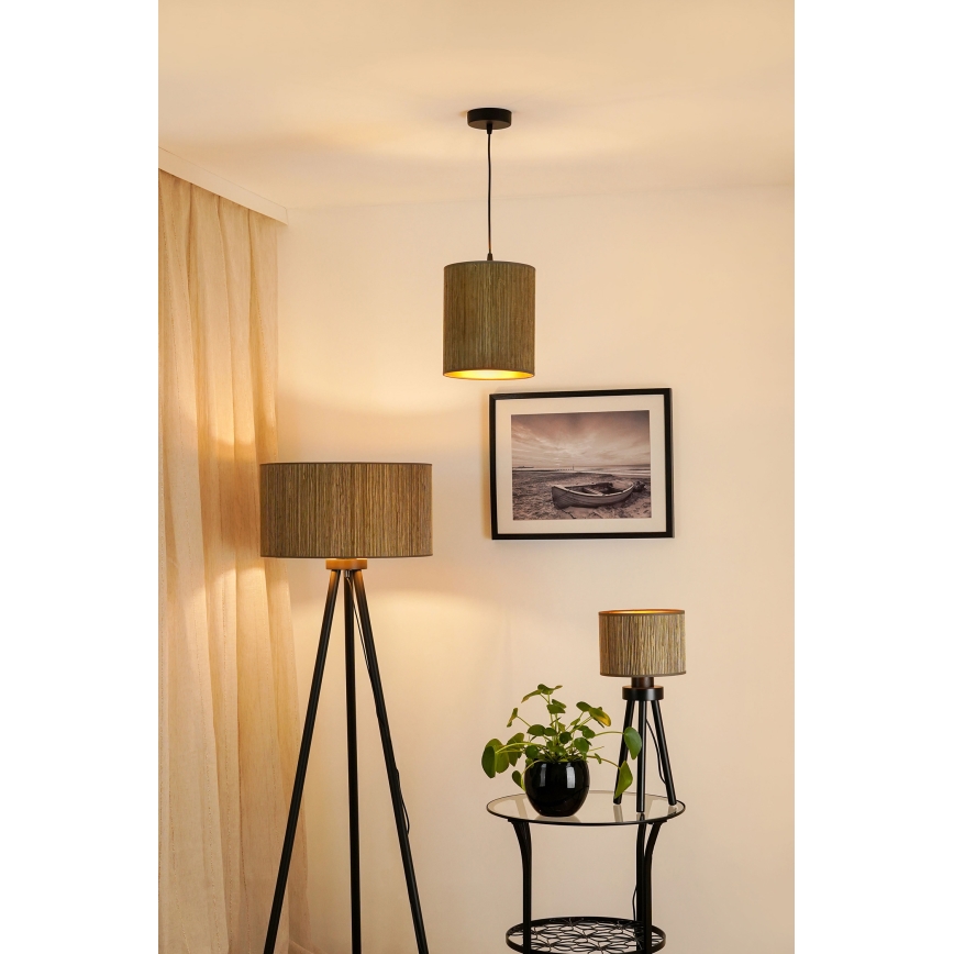 Brilagi - Lampa wisząca na linkę BOSTON ROLLER 1xE27/15W/230V śr. 21 cm słoma brązowa/złota