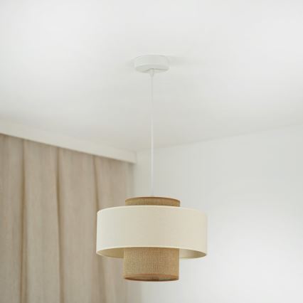 Brilagi - Lampa wisząca na linkach DALLAS 1xE27/15W/230V śr. 30 cm brązowy/kremowy/biały