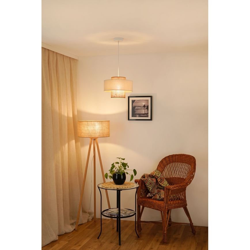 Brilagi - Lampa wisząca na linkach DALLAS 1xE27/15W/230V śr. 30 cm brązowy/kremowy/biały