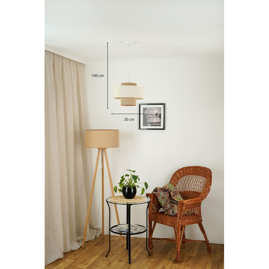 Brilagi - Lampa wisząca na linkach DALLAS 1xE27/15W/230V śr. 30 cm brązowy/kremowy/biały