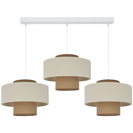 Brilagi - Lampa wisząca na linkach DALLAS 3xE27/15W/230V brązowy/kremowy/biały